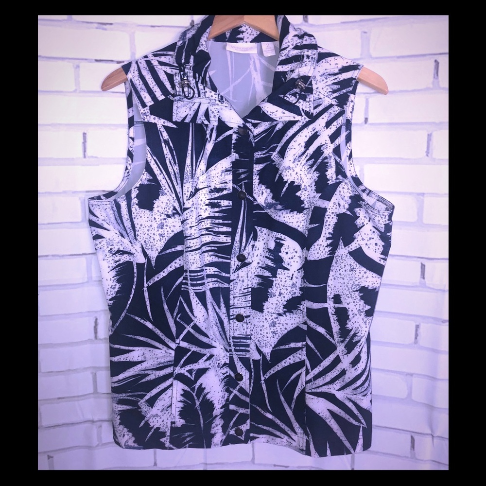 Chicos Weekends sz 2 L/12 navy/white